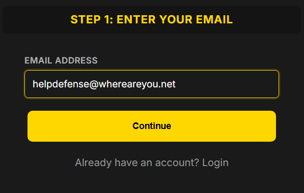 Step 1 - Enter email
